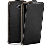 MoEx Magnetic Flip Case compatible with Microsoft Lumia 650 | 360° protection faux leather, Black