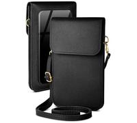 moex Mobile Phone Case for Hanging Doro 780X - Small Handbag with Mobile Phone Compartment and Viewing Window, 2 Additional Compartments - Women's Mobile Phone Shoulder Bag, Onyx Black