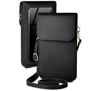 moex Mobile Phone Case for Hanging Doro 8100 / Doro 8100 Plus - Small Handbag with Mobile Phone Compartment and Viewing Window, 2 Additional Compartments - Mobile Phone Shoulder Bag Women, Onyx Black