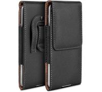 moex Plug Case for Google Pixel 10a Case with Belt Clip, Mobile Phone Belt Bag, PU Leather, Mobile Phone Case for Inserting, Leather Belt Protective Case, Slip Case, Black