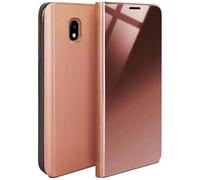 moex Samsung Galaxy J3 (2017) | Premium Transparent Mirror Case 360° Full Protection Case Flip Cover - Rose-Gold