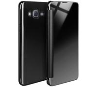 moex Samsung Galaxy J5 (2015) | Premium Transparent Mirror Case 360° Full Protection Case Flip Cover - Anthracite