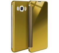 moex Samsung Galaxy J5 (2016) | Premium Transparent Mirror Case 360° Full Protection Case Flip Cover - Gold