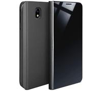 moex Samsung Galaxy J5 (2017) | Premium Transparent Mirror Case 360° Full Protection Case Flip Cover - Anthracite