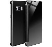 moex Samsung Galaxy S8 Plus | Premium Transparent Mirror Case 360° Full Protection Case Flip Cover - Anthracite