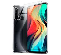 moex silicone cover compatible with Huawei P20 Lite (2019) | + armoured glass set [360 degrees] glass protective film with back-cover compatible with Huawei P 20 Lite 2019 Case Slim protective cover