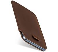 moex Slide Case for Doro 8100 / Doro 8100 Plus Ultra Thin Holster Mobile Phone Case Made of Vegan Leather, Premium Mobile Phone Case 360 Degree Complete Protection with Pull-Out - Brown