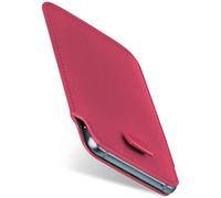 moex Slide Case for Fairphone 3/3 Plus Case for Slip-On Ultra Thin Holster Mobile Phone Case Made of Vegan Leather, Premium Mobile Phone Case 360 Degree Complete Protection with Pull-Out Pink
