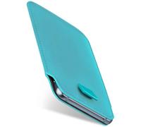 moex Slide Case for Google Pixel 9 Pro, Mobile Phone Case for Insertion, Ultra Thin, Slip Case Holster Case, PU Leather, Sleeve Case Mobile Phone Case with 360 Degree Full Protection, Turquoise