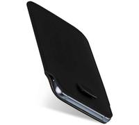 moex Slide Case for iPhone 17, Mobile Phone Case for Insertion, Ultra Thin, Holster Case, PU Leather, Sleeve Case Mobile Phone Case with 360 Degree Full Protection, Black