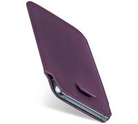 moex Slide Case for Samsung Galaxy S24 Mobile Phone Case for Insertion Ultra Thin Slip Case Holster Cover PU Leather Sleeve Case Mobile Phone Case with 360 Degree Full Protection Purple