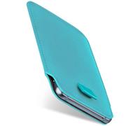 moex Slide Case for Samsung Galaxy S9 Plus Mobile Phone Case for Insertion Ultra Thin Slip Case Holster Cover PU Leather Sleeve Case Mobile Phone Case with 360 Degree Full Protection Turquoise