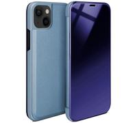 moex Slim 360° mobile phone case suitable for Apple iPhone 13 Mini | transparent with the display switched on - in high-gloss piano lacquer look, turquoise