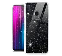 MoEx Sparky Case Compatible with Samsung Galaxy A20e, Transparent Silicone Mobile Phone Case, Slim Fit, Glitter Effect, Crystal Clear