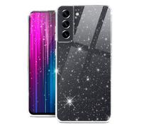 moex Sparky Case for Samsung Galaxy S21 FE 5G Case with Glitter Effect Made of Silicone, Transparent Mobile Phone Case, Thin and Soft, Protective Case, Transparent Glitter Design Cover, Clear