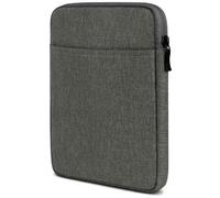 moex Tablet Case for iPad Mini 6/7 (2021/2024) Bag with Zip and Compartment for Accessories, Fabric Sleeve Soft Padded, iPad Protective Case Minimalist Dash Case, Dark Grey