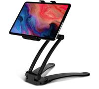moex Tablet Stand Table Tablet Holder Mobile Phone with Adapter for Wall and Ceiling Compatible with iPad, MediaPad, Kindle, Smartphone, Galaxy Tab, Switch - Black