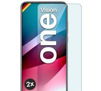 MoEx Tempered Glass, Compatible with Motorola One Vision, Protective Screen, Made of Glass, Shatterproof, Crystal Clear, Bulletproof, 2 Pieces