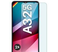 moex Tempered Glass, Compatible with Samsung Galaxy A32 5G, Protective Screen, Made of Glass, Shatterproof, Crystal Clear, Bulletproof, 2 Pieces