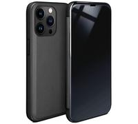 moex Thin 360° Mobile Phone Case Suitable for iPhone 15 Pro Max | Transparent with Screen On - in High Gloss Piano Lacquer Look, Anthracite