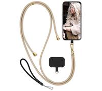 moex Unleash for Doro 8100 / Doro 8100 Plus - Mobile Phone Chain with Carabiner, Neck Strap Quick Removable - Smartphone Necklace with Pad for Cases, Chain for Hanging in Beige