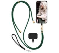 moex Unleash for Honor 200 Pro - Mobile Phone Chain with Carabiner, Neck Strap Quick Removable - Smartphone Necklace with Pad for Cases, Chain for Hanging in Dark Green