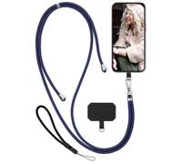 moex Unleash for Samsung Galaxy S24 Mobile Phone Strap for Hanging Without Case, Universal Mobile Phone Chain with Carabiner, Removable Mobile Phone Strap, Chain with Pad for Mobile Phone Case, Blue