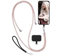 moex Unleash for Samsung Galaxy S25 - Mobile Phone Chain with Carabiner, Neck Strap Quick Removable - Smartphone Necklace with Pad for Cases, Chain for Hanging in Rose Gold