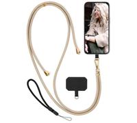 moex Unleash for Xiaomi 17 Ultra Mobile Phone Strap for Hanging without Case, Universal Mobile Phone Chain with Carabiner, Removable Mobile Phone Strap, Chain with Pad for Mobile Phone Case, Beige