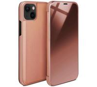 MoEx Void Case for Apple iPhone 13 Mini - Clear View Cover, Mirror Case, Flip Case, Rose Gold