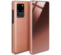 moex Void Case for Samsung Galaxy S20 Ultra / 5G Case in High Gloss Look, Clear View Cover Mirror Case, Flip Case 360 Degree Protective Case with Mirror, All-Round Protection Mobile Phone Case, Rose