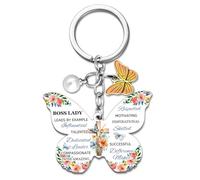 MOEXUKO Boss Lady Gifts for Women Boss Gifts for Women Best Bosses Keychain Thank You Gift for Bosses Leader Birthday Thanksgiving Christmas Gift Inspirational Quotes Keyring