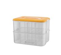 MoFarbe 2Tier Toys Organizer Lego Storage Case: Plastic Stackable Storage Container with Lids and Latching Buckles Art & Craft Box for Lego, Art, Playdoh, Tool, Craft, Toy (Yellow 2 tier)