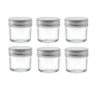 MoFarbe 6PC Mini Glass Food Storage Jar: Small Canning Jar for Spice, Jam, Honey, Jelly, Dessert, Shower Wedding Favors, DIY Candles Decor (100, Millilitres)