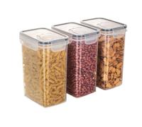 MoFarbe Airtight Dry Food Storage Container Set of 3 - BPA-Free Plastic Cereal Storage Containers with Easy Lock Lids Kitchen Organizers and Storage for Rice, Oats, Flour, Sugar (2L)