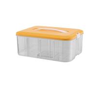 MoFarbe Toys Organizer Lego Storage Case: Plastic Stackable Storage Container with Lids and Latching Buckles Art & Craft Box for Lego, Art, Playdoh, Tool, Craft, Toy (Yellow 1 tier)