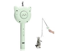Mofesun Cat Brush Toy Indoor 3 In 1, Cat brush with Release Button, Feather Cat Toy Wand Teaser,Cuddles and Meow