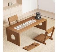 MOFGOE Foldable Japanese Coffee Table, Folding Floor Bamboo Low Tea Table, Minimalist Coffee Table with Folding Legs, Vintage Table for Living Room, Tatami, Tea, Bay Window,39.3x14.6x11.8in