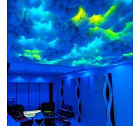 MOFGOE Giant 3D Cloud Lights, LED Light for Clouds Ceiling, RGB Thunder Cloud Lamp, Music Sync Multicolor Changing Atmosphere Night Light, for Gaming Room Bedroom Decor,16ft/5m