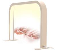 MOFGOE Half Moon Nail Desk Light for Professionals, 24in 45w Nail Tech Light Nail Table Lamp, 3 Color 10 Brightness Touch Control, Dimmable Nail Desk Light for Manicure,Gold
