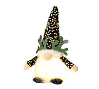 MOFIC Light Up Gnome Christmas Decorations with Light, Handmade Swedish Santa Gnomes with Glitter Hat & Deer Horn, Gonk Elf Christmas for Indoor Holiday Home Office Table Decorations (Gold)