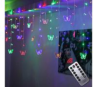 MOFIC Ramadan Decorations Window Hanging Lights,1.5 M USB Butterfly Fairy Curtain Lights with Remote Control Butterfly String Lights for Bedroom Home (Multicolour)