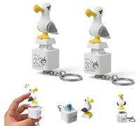 MOFIC Seagull Mine Sound Button Keychain, Rechargeable Keyboard Clicker with Real Sound and LED Light, Portable Novelty Keyring, Funny Interactive Desk Stress Relief Toy Gifts for Adults (2Pcs)