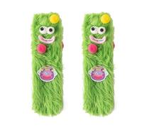 MOFIC Women Cartoon Monster Socks, Warm Fluffy Slipper Socks with Cute Big Eyes, Home Bed Socks Girls Warm Socks Floor Socks for Women and Girls, Cosy Soft Fuzzy Christmas Sock (Green)
