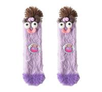 MOFIC Women Cartoon Monster Socks, Warm Fluffy Slipper Socks with Cute Big Eyes, Home Bed Socks Girls Warm Socks Floor Socks for Women and Girls, Cosy Soft Fuzzy Christmas Sock (Purple)