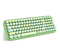 MOFII Wireless Bluetooth Keyboard for Mac, iPad, iPhone, PC, Laptop & Android, Connect up to 3 Devices Simultaneously, Portable 100-Key Typewriter Retro Round Keycaps Keyboard Green