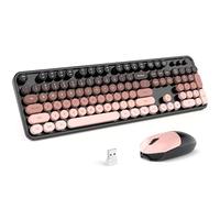 MOFII Wireless Keyboard and Mouse Combo, Retro Full Size Typewriter Keyboard with Number Pad and Sport Car Mouse for PC Computer Desktop Laptop Windows (Black Colorful)