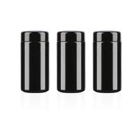 MOFIST 100g Black UV Glass, 100ml Airtight Container with Lid, Ideal for Long Term Storage of Oil, Coffee, Spices (B-Capacity:100ml, Pack of 3)