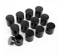 MOFIST 10g Thick Black UV Protection Small Glass Jars with Lids 10ml Concentrate Jars for Airtight Storage Wax Leaf Salve Cream Refillable Containers Jar (D capacity: 10ml 12PCS)