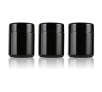 MOFIST 50g Black Ultraviolet Glass Jar with Lid,50ml Storage jars,Refillable Containers Jar,Ideal for Long term storage oil, Coffee,Spices (A capacity: 50ml 3-PCS)